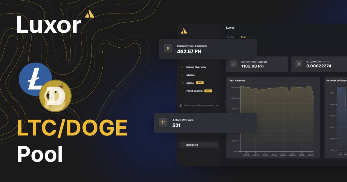 Luxor Launches Merge-Mine Enabled Dogecoin and Litecoin Pools.